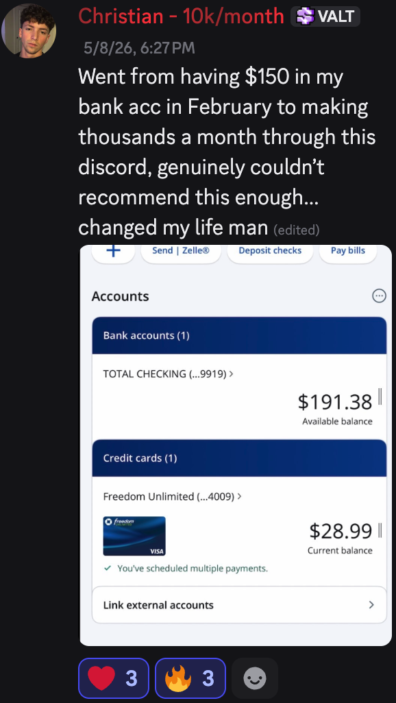 Christian: from $150 in February to thousands a month — changed my life
