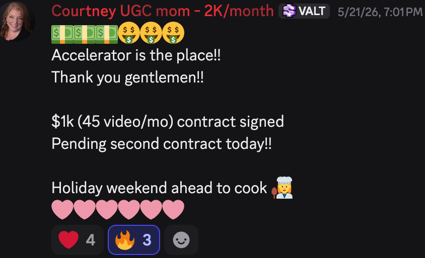 Courtney: $1K first deal signed
